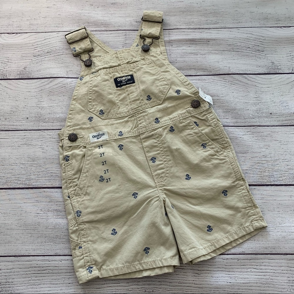 OshKosh Tan Anchor Overalls Size 2T